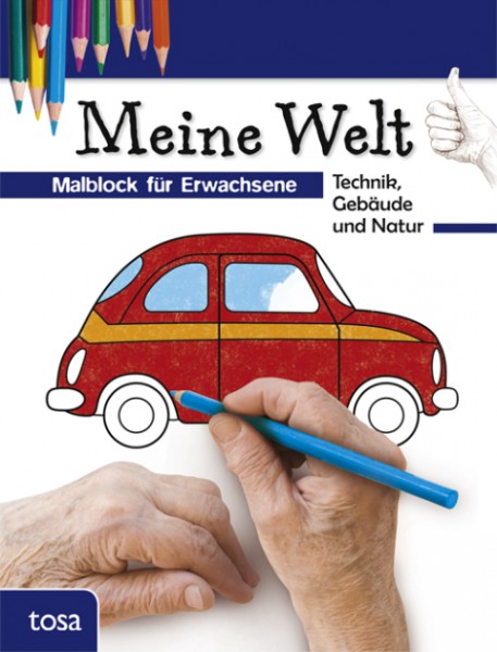 Meine Welt blau: Malblock für Erwachsene
