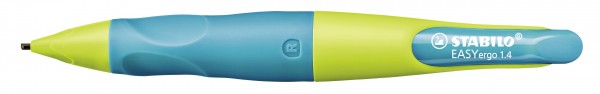 Ergonomischer Druck-Bleistift für Rechtshänder - STABILO EASYergo 1.4 in neonlimonengrün/aquamarin - Einzelstift - inklusive 3 dünner Minen - Härtegra