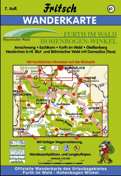 Furth im Wald, Hohen-Bogen-Winkel: Arnschwang, Eschlkam, Furth i. Wald, Gleißenberg, Neukirchen v. Hl. Blut. Böhmerwald mit Domázlice (Taus) (Fritsch