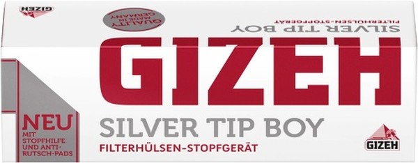 Gizeh Silver Tip Boy Stopfmaschine, Rot/Schwarz, 1 Stück