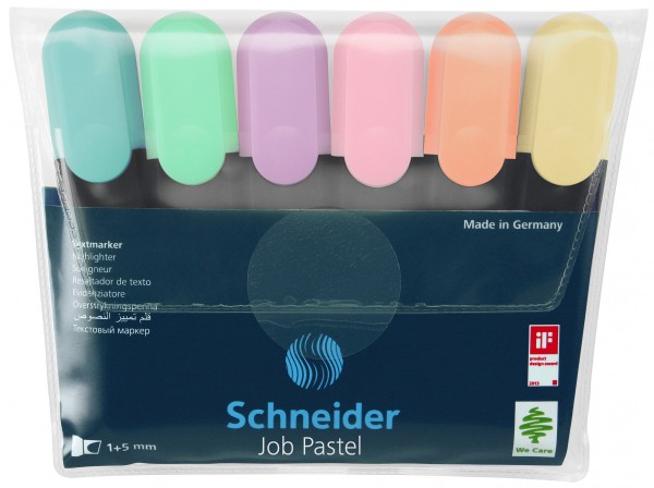 Textmarker Job pastell;Etui 6 Stück