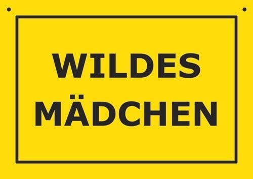 Postkarte Kunststoff +++ VERBOTENE SCHILDER von modern times +++ WILDES MÄDCHEN +++ ARTCONCEPT VERBOTENE SCHILDER