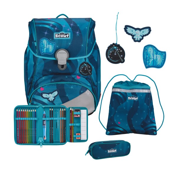 Scout Neo Exklusiv LED Heaven, Schulranzen-Set 4-Teilig für Kinder