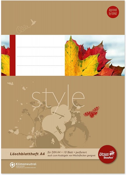 Staufen Green Löschblattheft - DIN A4, 10 Blatt, 80g/m² Recyclingpapier, perforiert, 1 Stück