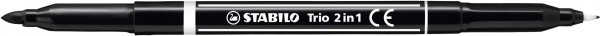 Filzstift und Fineliner in einem - STABILO Trio 2 in 1 - Einzelstift - schwarz