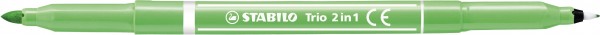 Filzstift und Fineliner in einem - STABILO Trio 2 in 1 - Einzelstift - hellgrün