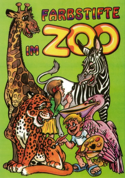 Farbstifte im Zoo: Malbuch