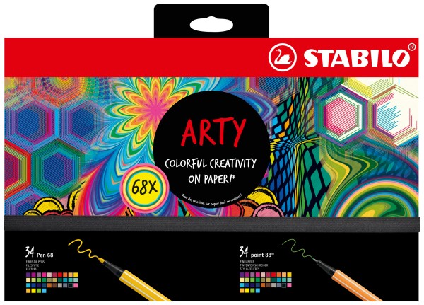 Stifte-Set – STABILO ARTY Creative Set – 68er Pack – Fineliner &amp; Premium-Filzstifte