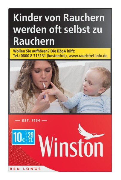 Winston Zigaretten Red Longs Einzelpackung á 29 Stück