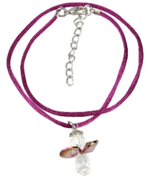 Schutzengel Halskette mit Kristallen Amethyst
