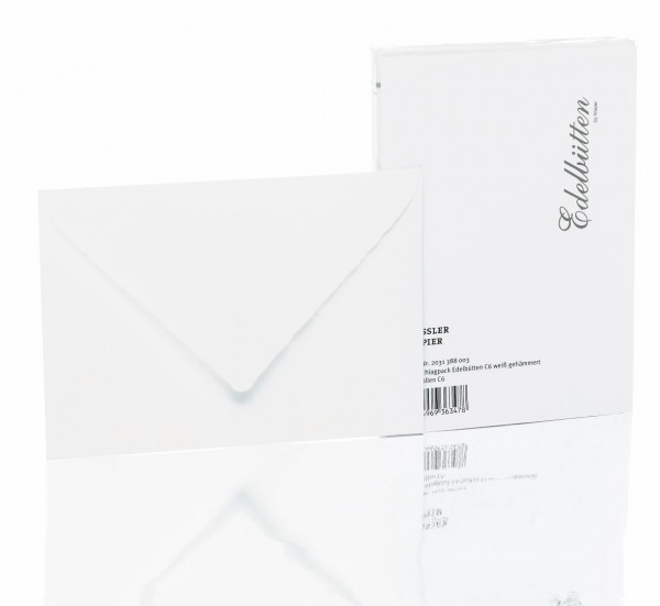 Rössler 2031388003 - Briefumschlagpack C6, Seidenfutter, gehämmert, weiß