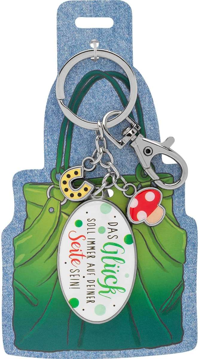 Inspirierender Glücksbringer Schlüsselanhänger Mit Kleeblatt Und Spruch – Edelstahl, In Geschenkbox, Für Freunde Und Kollegen
