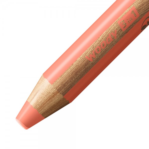 Buntstift, Wasserfarbe &amp; Wachsmalkreide - STABILO woody 3 in 1 - Einzelstift - pastellrot