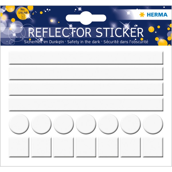 Reflektor Aufkleber Leuchtsticker - Set á 18 Stck - HERMA 19198