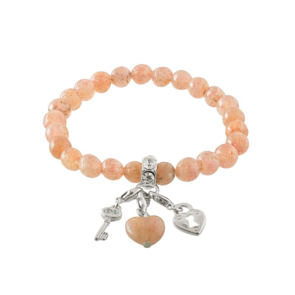 HCA Armband mit Echtsteinen ""Erdbeerquarz""