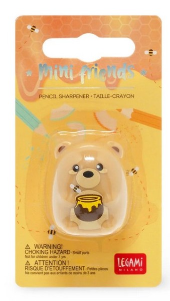 Legami - Bleistiftspitzer – Mini Friends, ideal für Kinder, leicht zu greifen, spitzt Bleistifte und Buntstifte, Schreibwaren für Schule und Büro, Maß
