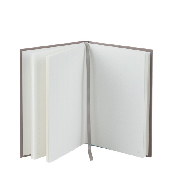 Rössler 1882452491 - S.O.H.O. gebundenes Notizbuch DIN A5, 192 Seiten, Taupe, dotted grid, offwhite
