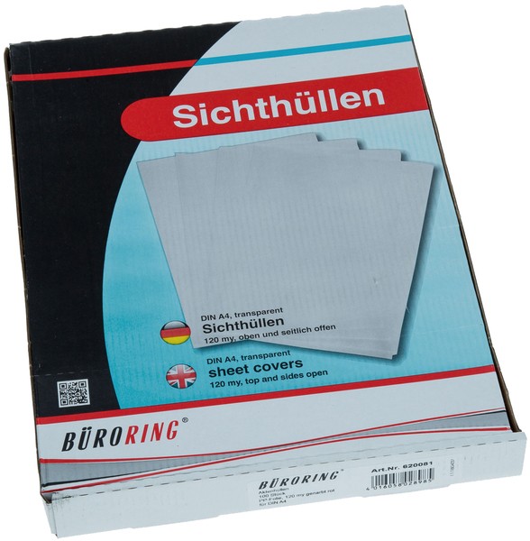 Büroring Aktenhüllen genarbt farbig 120my PP-Folie, 100er