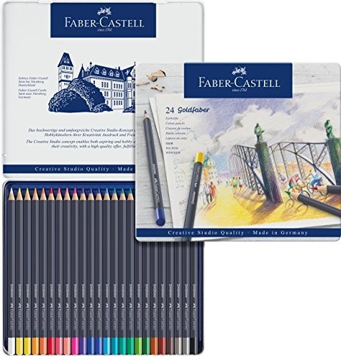 Faber Castell Farbstifte mit Permanenter Ölkreidemine Goldfaber - Sets 12er/24er/36er