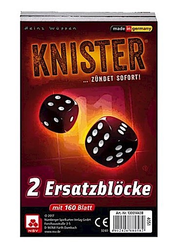 Nürnberger Spielkarten Verlag - KNISTER - Ersatzblöcke 2er Set - Würfelspiel